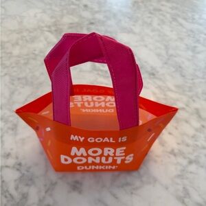 Dunkin' Donuts Limited Edition Orange & Pink Donut Tote Bag